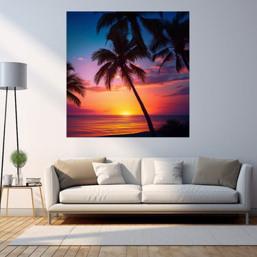 Palm Tree Sunset Painting